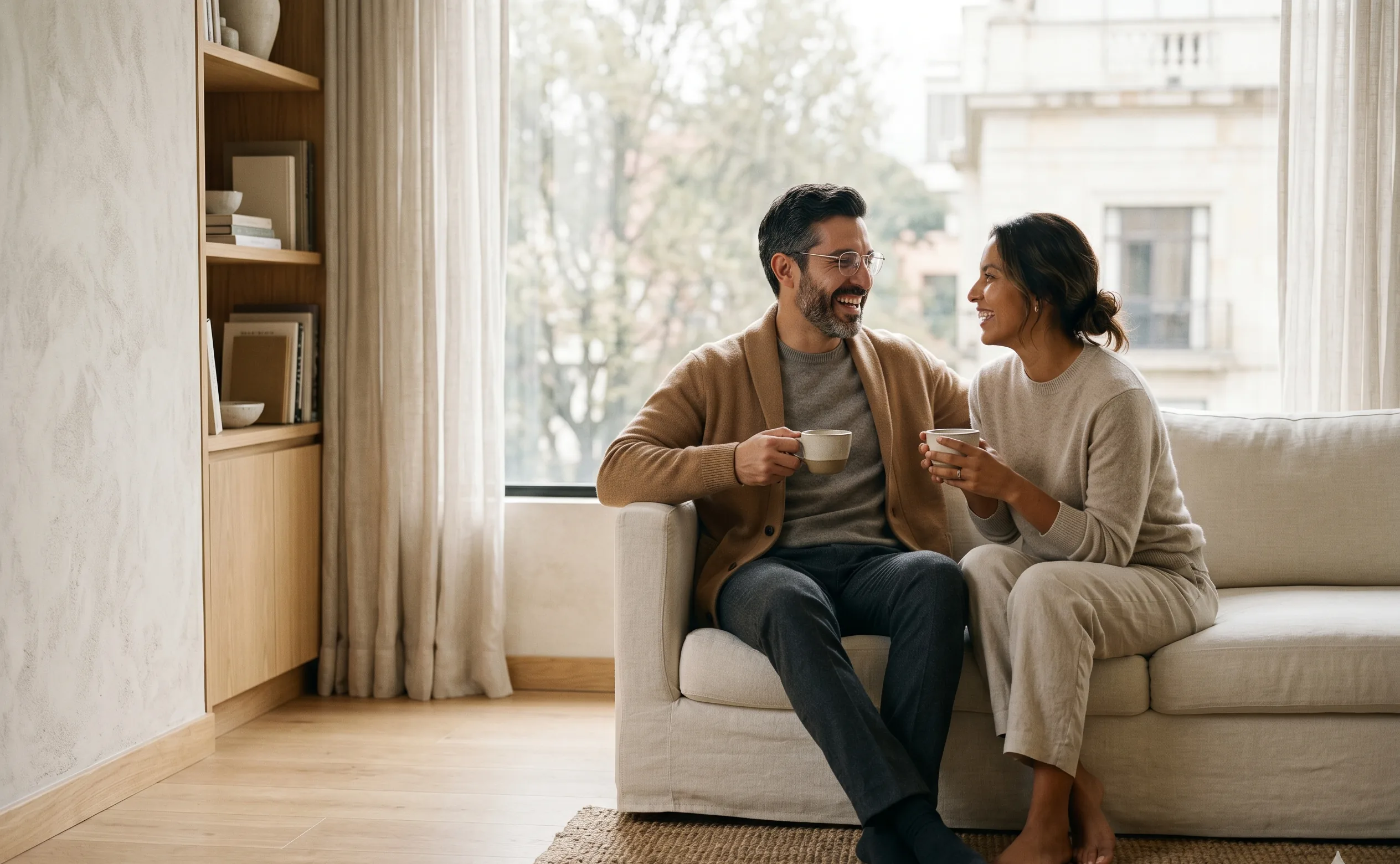 Pareja disfrutando su visión con claridad